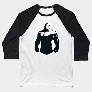 Simple Muscular Bara Orc Silhouette Baseball T-Shirt